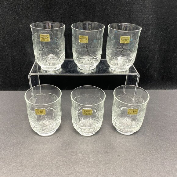 Vintage Arcoroc Set Of 6 Heat Resistant Glassware - 7 Oz Textured Tumblers - Picture 2 of 8